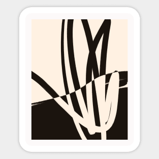 Black and White Abstract Simple Shapes Sticker